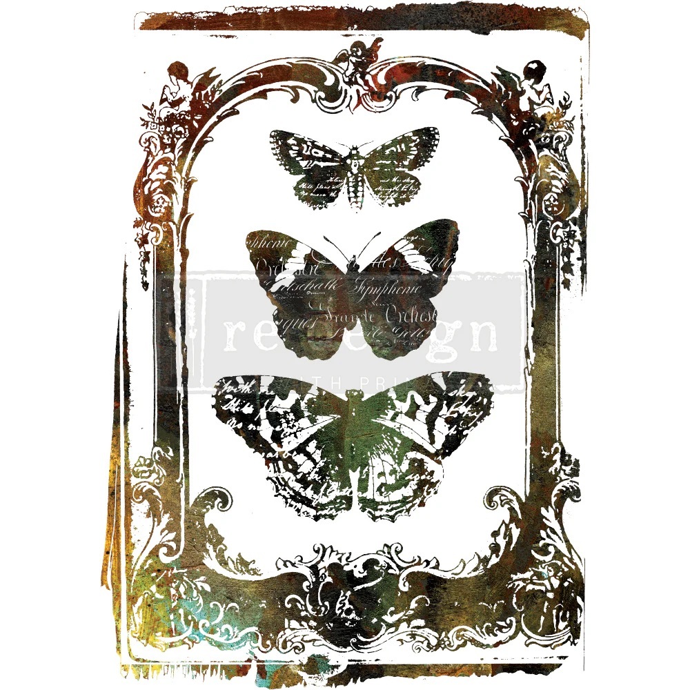 Redesign with Prima Decor Transfer | BUTTERFLY FRAME | RARE (retired) 22” x 30”
